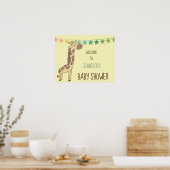 Poster Symbole de Baby shower personnalisable Giraffe et  (Cuisine)