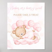 Poster Symbole de Baby shower préféré de l'ours rose fill (Devant)