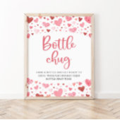 Poster Symbole de Baby shower Valentine Bouteille Coeurs