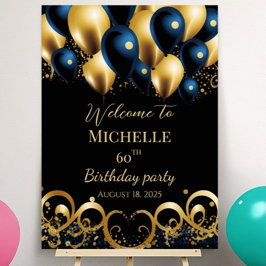 Poster Symbole de bienvenue de fête d'anniversaire