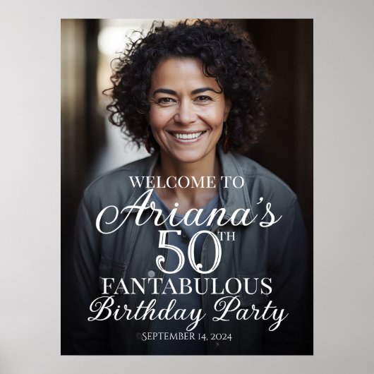 Poster Symbole de bienvenue de fête d'anniversaire avec p (Devant)