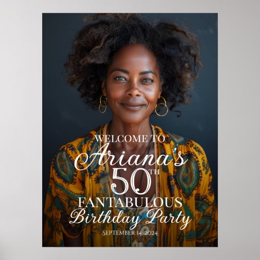 Poster Symbole de bienvenue de fête d'anniversaire avec p (Devant)