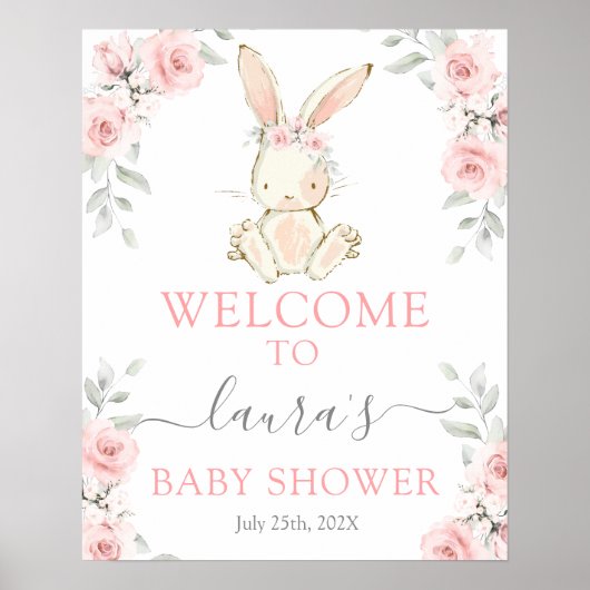 Poster Symbole de bienvenue de la fille Bunny (Devant)