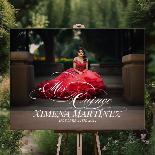 Poster Symbole de bienvenue de Mis Quince Quinceanera ave