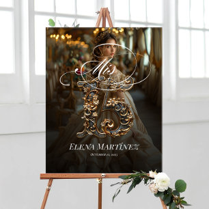 Poster Symbole de bienvenue de Mis Quince Quinceanera ave