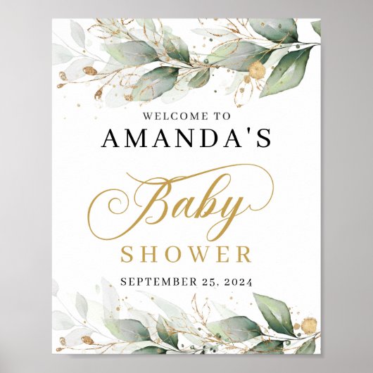 Poster Symbole de bienvenue des feuilles de l'eucalyptus  (Devant)