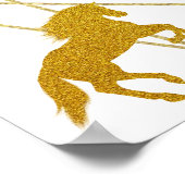 Poster Symbole de bienvenue du Kentucky Derby rose et or (Coin)