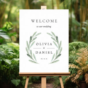 Poster Symbole de bienvenue du Mariage Green Olive Branch