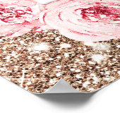 Poster Symbole de bienvenue rose or floral 30e anniversai (Coin)