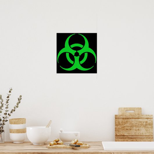 Poster Symbole de biodanger vert (Cuisine)