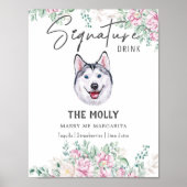 Poster Symbole de boisson de la signature Husky Dog (Devant)