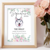 Poster Symbole de boisson de la signature Husky Dog