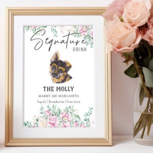 Poster Symbole de boisson du chien chiot allemand