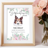 Poster Symbole de boisson Shetland Sheepdog Chien Signatu