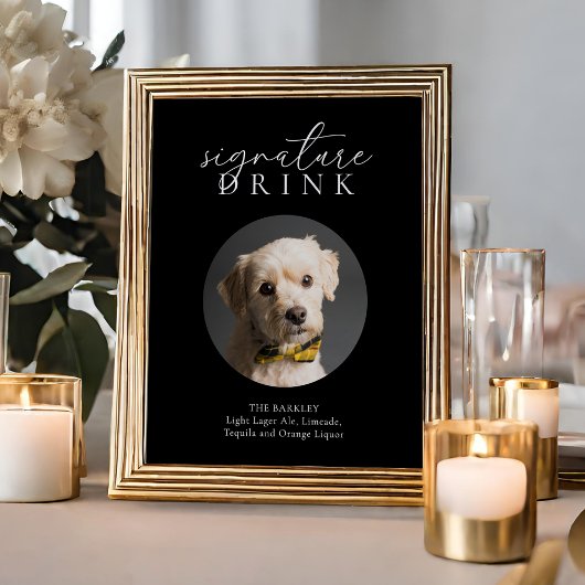 Poster Symbole de boisson Simple Black Modern Animal Sign