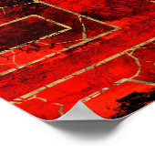 Poster Symbole de bonheur double Géométrique Or / Red Pai (Coin)