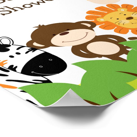 Poster Symbole de Bright Jungle Safari Animaux 8x10 (Coin)