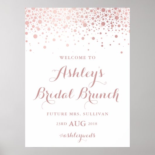 Poster Symbole de Brunch Marial Faux Rose Gold Foil Confe (Devant)