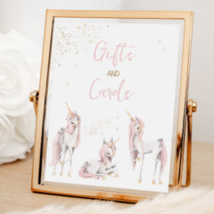 Poster Symbole de cadeaux d'anniversaire de la licorne ma