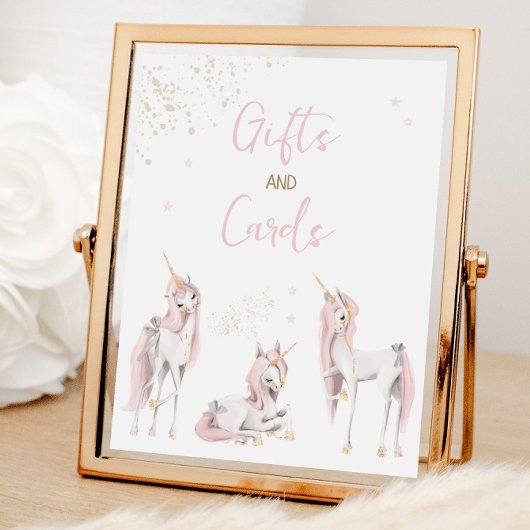 Poster Symbole de cadeaux d'anniversaire de la licorne ma