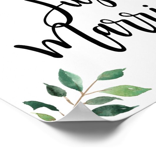 Poster Symbole de calligraphie de verdure mariée (Coin)