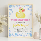 Poster Symbole de canard en caoutchouc Fille Anniversaire