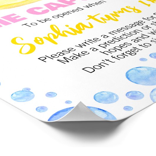 Poster Symbole de canard en caoutchouc Fille Anniversaire (Coin)