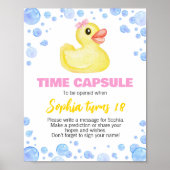 Poster Symbole de canard en caoutchouc Fille Anniversaire (Devant)