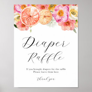 Poster Symbole de carafe de couches de fleurs d'agrumes r