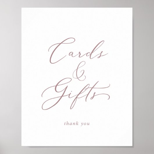 Poster Symbole de cartes et cadeaux Roses en or (Devant)