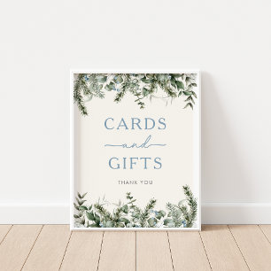 Poster Symbole de cartes et cadeaux Woodland d'hiver