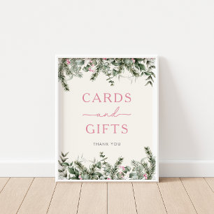 Poster Symbole de cartes et cadeaux Woodland d'hiver