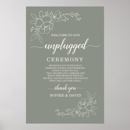 Poster Symbole de cérémonie de Mariage débranché Boho Sag (Devant)