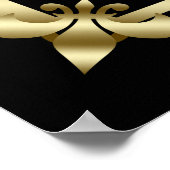 Poster Symbole de cérémonie Mariage Glam Gold Art Deco Un (Coin)