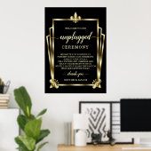 Poster Symbole de cérémonie Mariage Glam Gold Art Deco Un (Bureau à domicile)