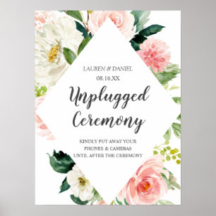 Poster Symbole de cérémonie Mariage moderne Blush Chic Un
