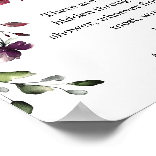 Poster SYMBOLE DE CHASSE BROUILLÉE Florale (Coin)