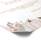 Poster Symbole de chasse du Baby shower Citrouille Boho (Coin)