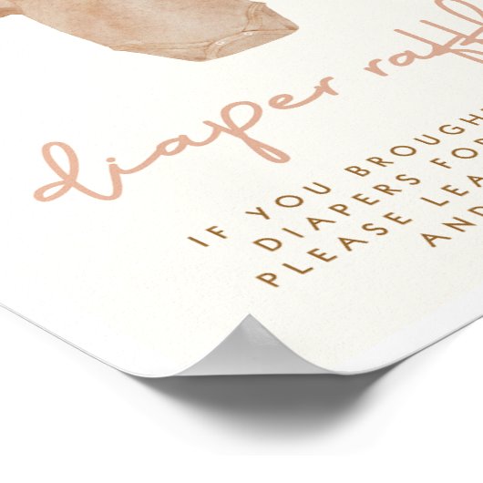 Poster Symbole de chaudière Baby shower Boho (Coin)