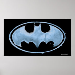 Poster Symbole de chaume de café - bleu