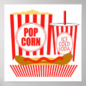 Poster Symbole de Chiens Chauds Popcorn Soda (Devant)