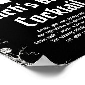 Poster Symbole de cocktail de la sorcière de squelette d' (Coin)