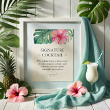 Symbole de cocktail Mariage tropical