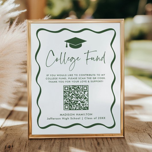 Poster Symbole de code QR du Fonds Green College Modern