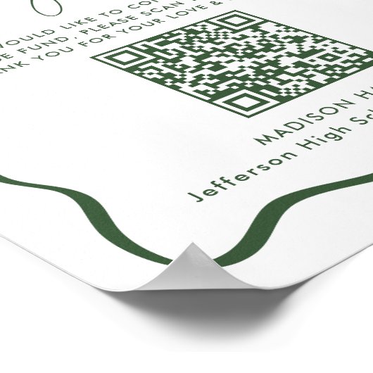 Poster Symbole de code QR du Fonds Green College Modern (Coin)