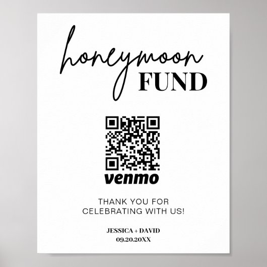 Poster Symbole de code QR du Fonds pour la lune de miel m (Devant)