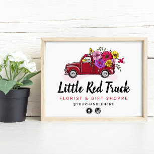 Poster Symbole de commercialisation du fleuriste Vintage