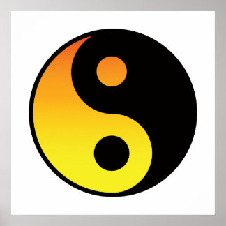 Poster Symbole de couleur Yin Yang.