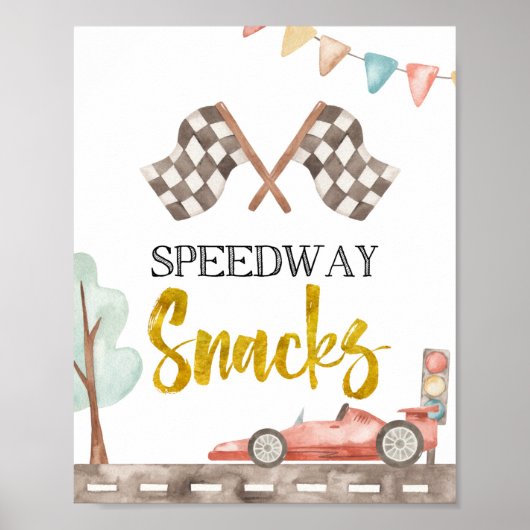 Poster Symbole de course des collations Speedway (Devant)