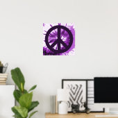 Poster Symbole de Cravate-teinture pourpre avec la paix (Bureau à domicile)